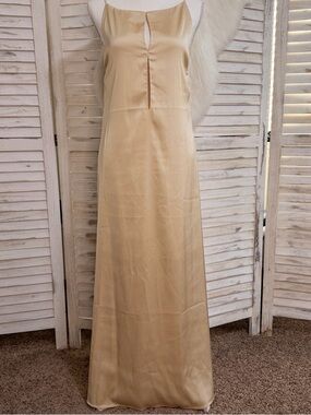 Commense Champagne Maxi Slip Dress